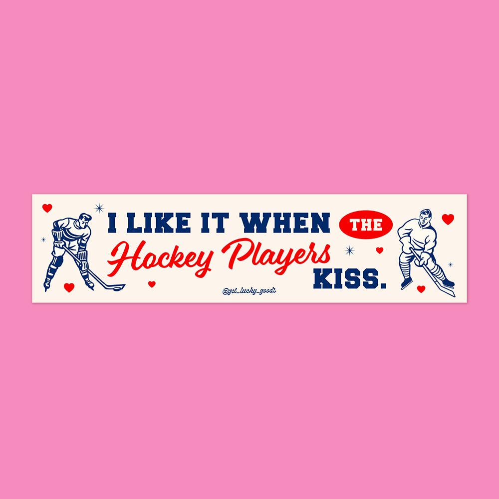 Hockey Players Kiss Bumper Sticker - Heated Rivalry Inspired