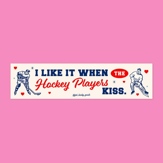 Hockey Players Kiss Bumper Sticker - Heated Rivalry Inspired