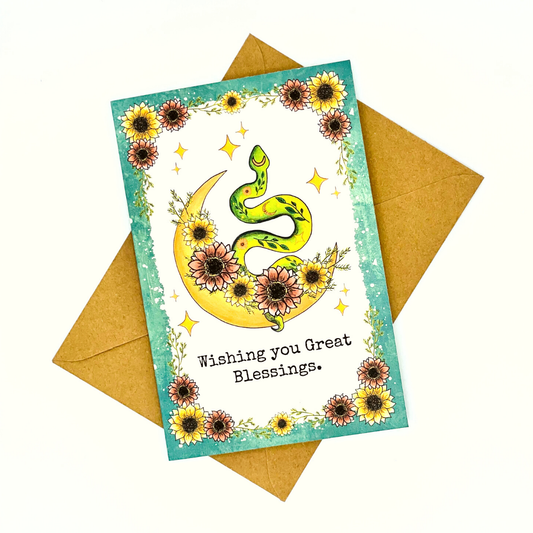 Witchy Snake Everyday Blank Greeting Card