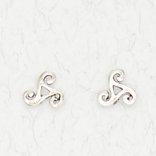 Sterling Silver Triskele Ear Studs