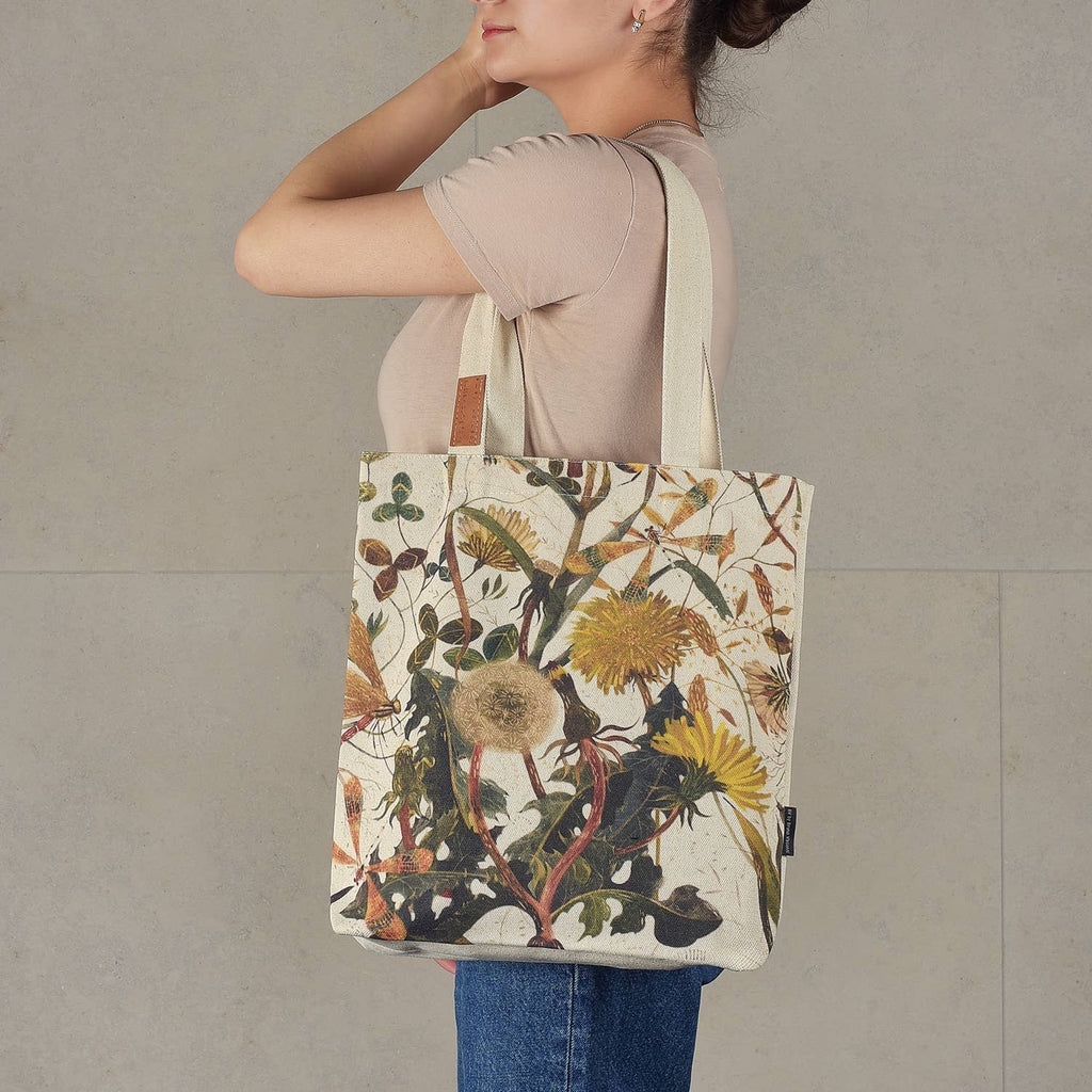 Canvas Shopper Bag Greens & Flowers