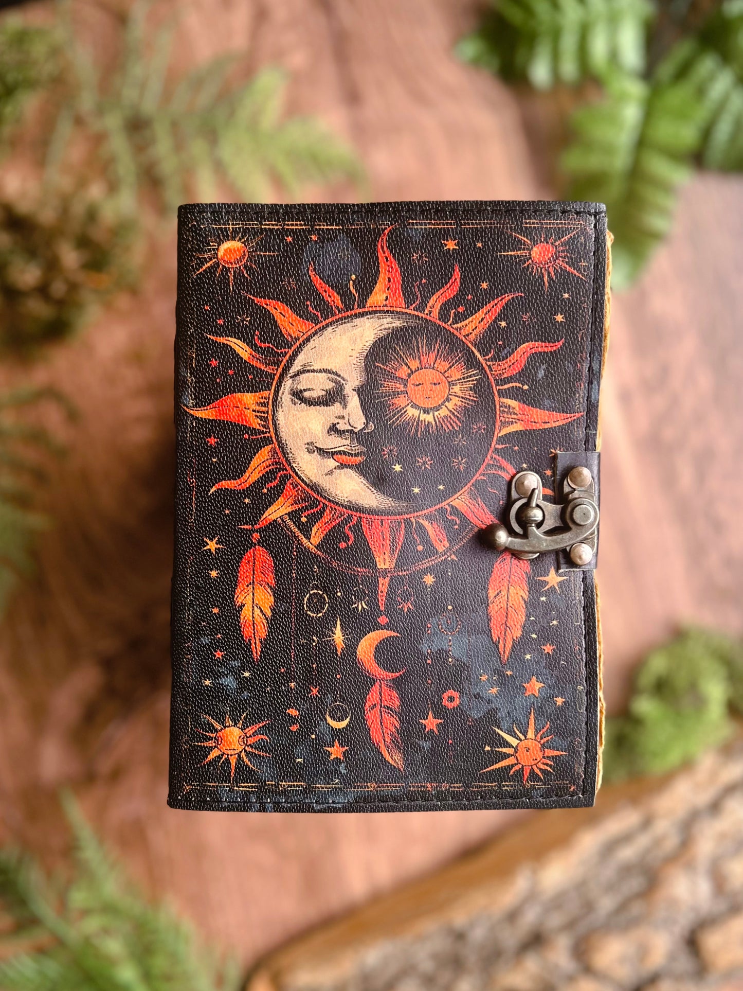 Sun & Moon Orange Leather Journal - 7x5