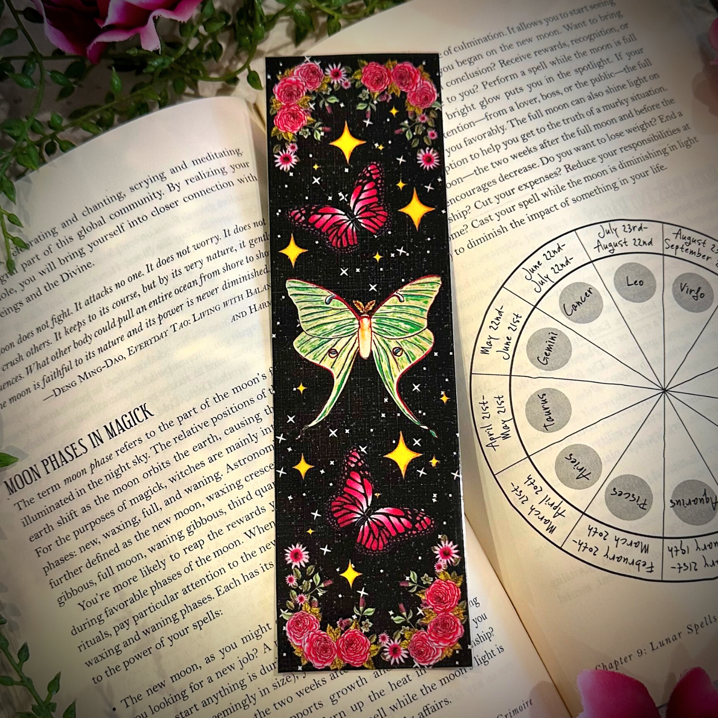 Witchy Luna Moth Bookmark