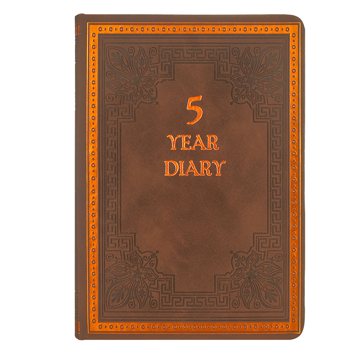 Five-Year Vintage Planner Vegan Leather 4.6x6.6"(Brown)
