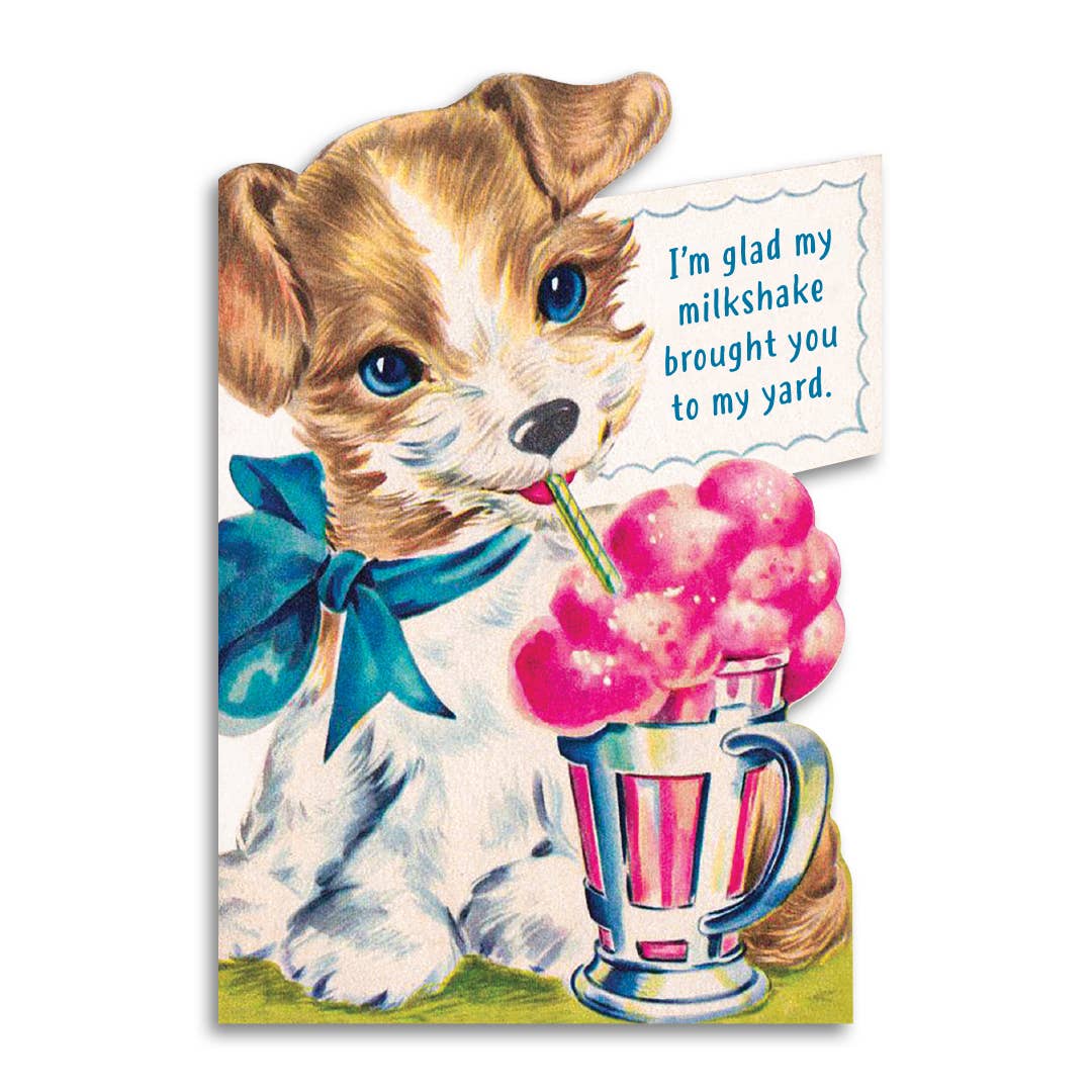 Funny Relationship Valentine Card - Milkshake Theme