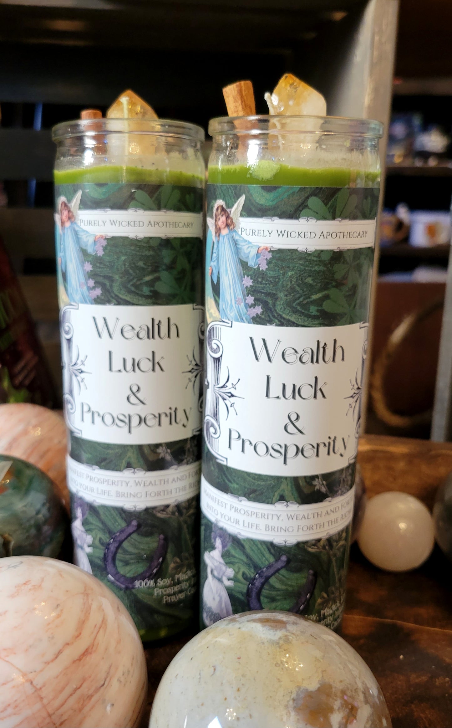 Pillar Prayer Candle - Wealth, Luck and Prosperity