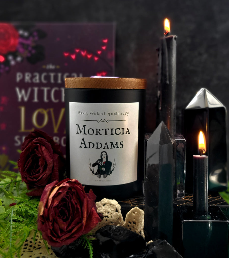 Morticia Addams Luxury Wooden Wick Candle