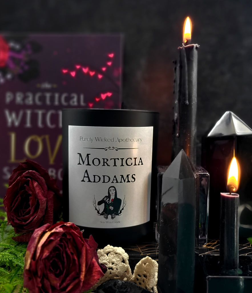 Morticia Addams Luxury Wooden Wick Candle