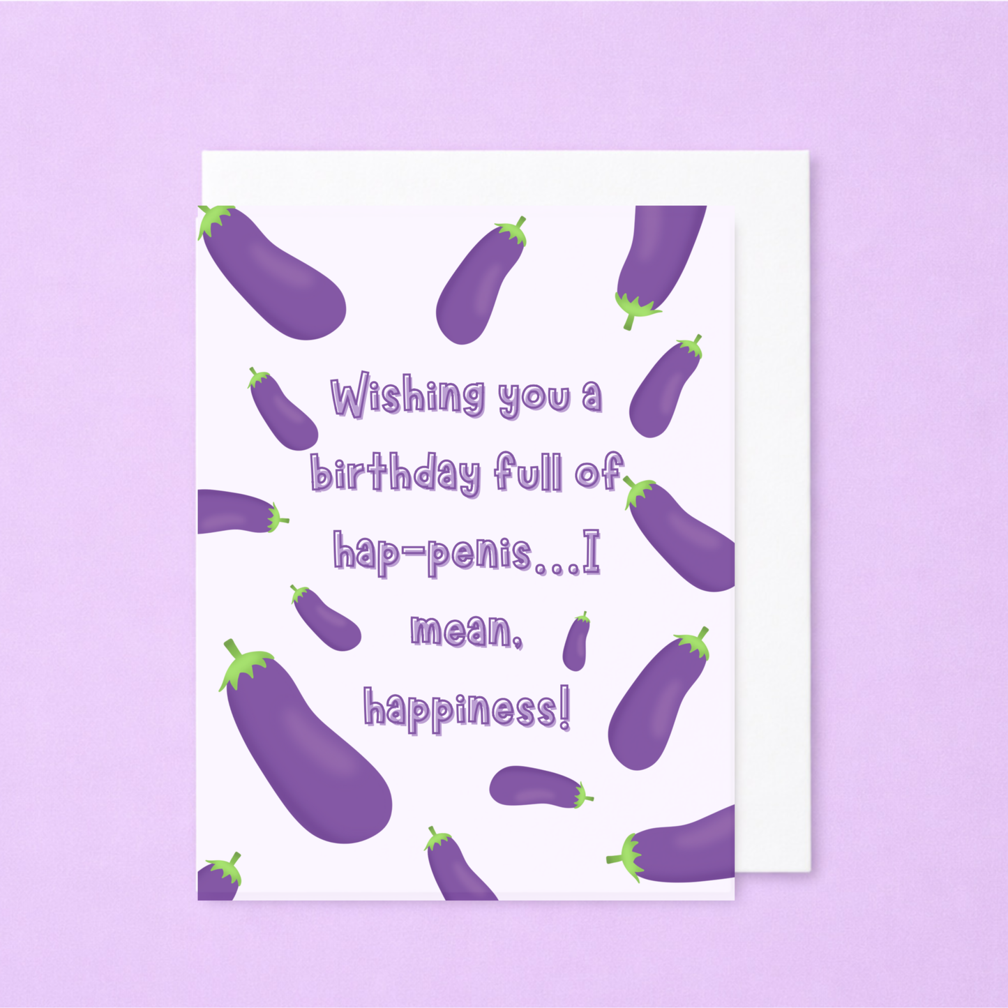 Wishing you a birthday full of hap-penis funny birthday card