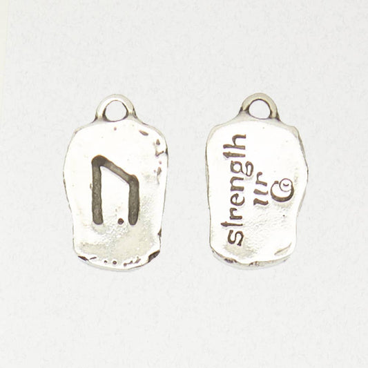 Runestone Pewter Pendant Necklace - UR - Strength