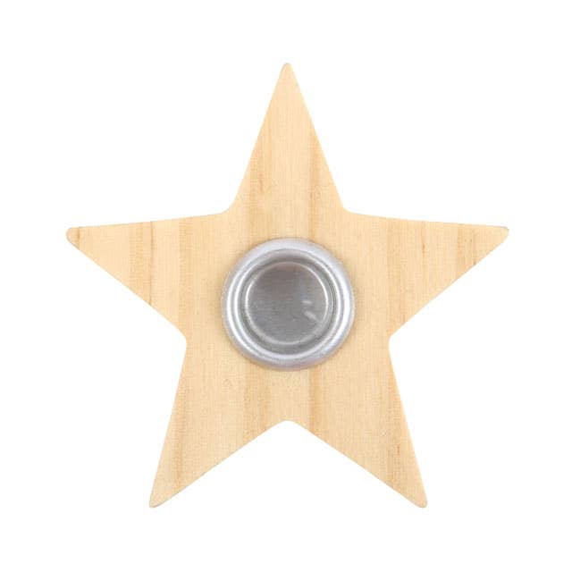 Natural Wooden Star Spell Candle Holder