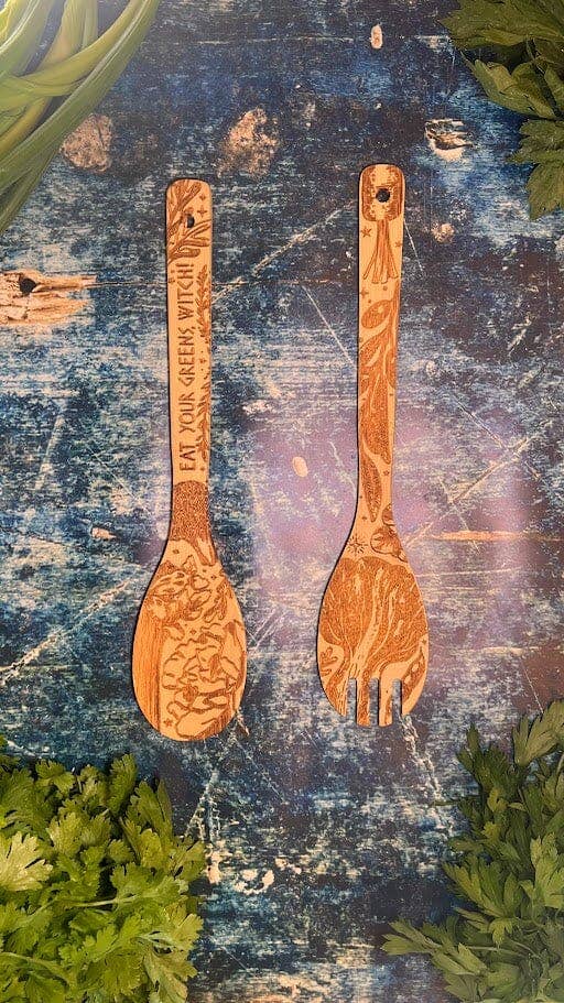 "Eat Your Greens, Witch" Engraved Eco-Friendly Utensils