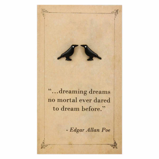 Literary Quotes Raven Post Earrings