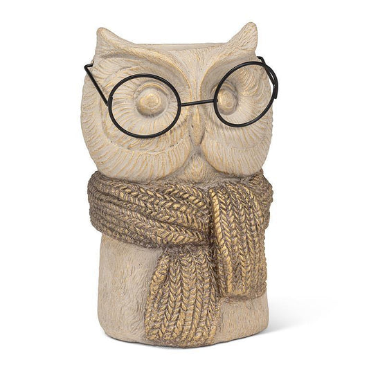 Owl Vase with Scarf & Glasses