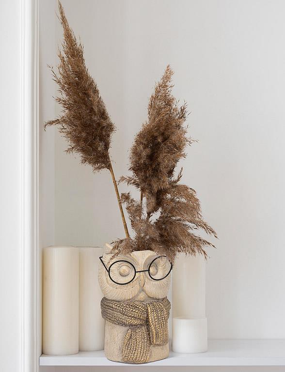 Owl Vase with Scarf & Glasses