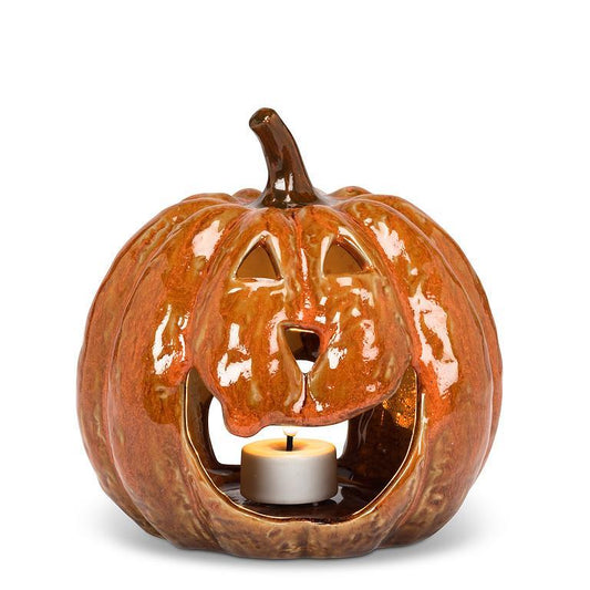 Round Jack-O-Lantern Candle Holder 5.5"