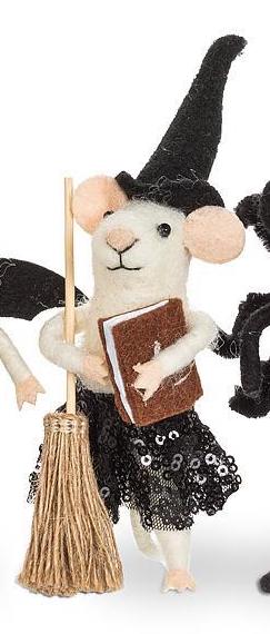 Mice Ornaments in Halloween Costumes - White & Black (Assorted)