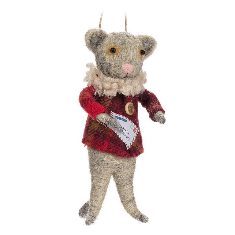 Cat with Red Coat & Santa Letter Ornament