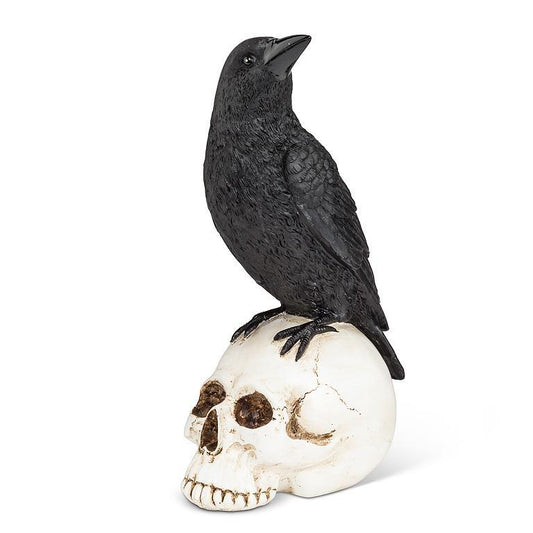 Raven Perched on Skull 8.5"