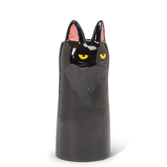 Skinny Black Cat Vase