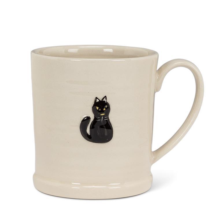 Black Cat on Rimmed Mug