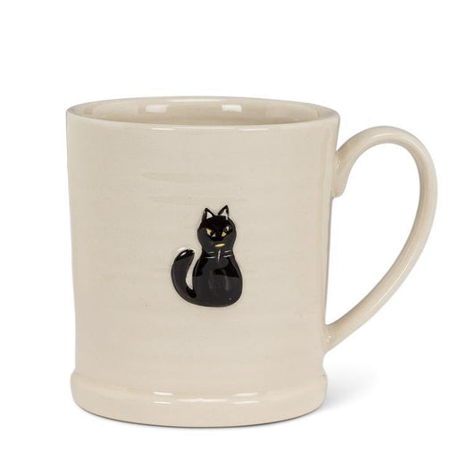 Black Cat on Rimmed Mug