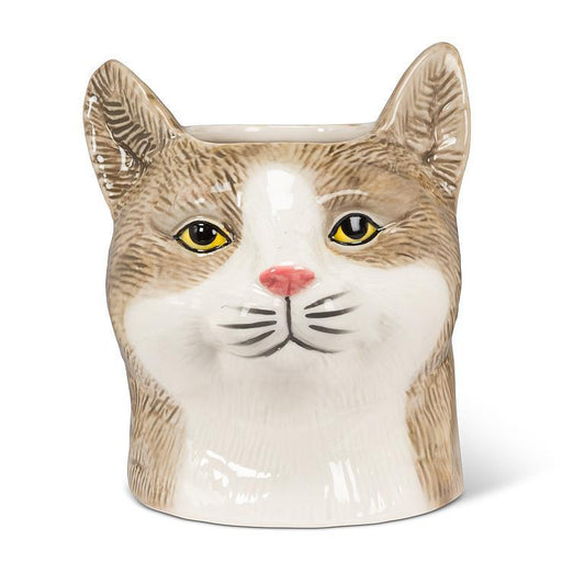Cat Planter Tabby 5"