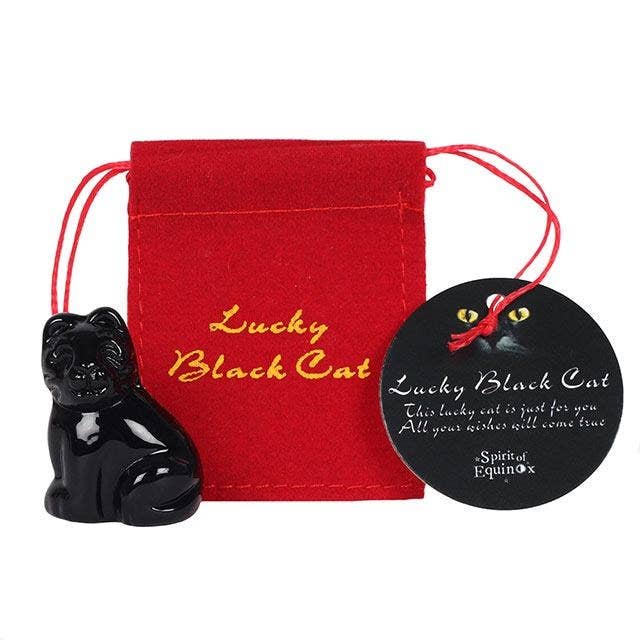 Lucky Black Cat Charm in a Bag