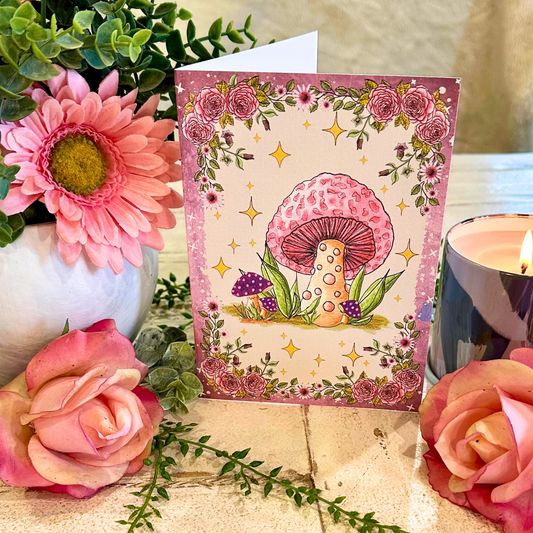Witchy Magic Mushroom Blank Greeting Card