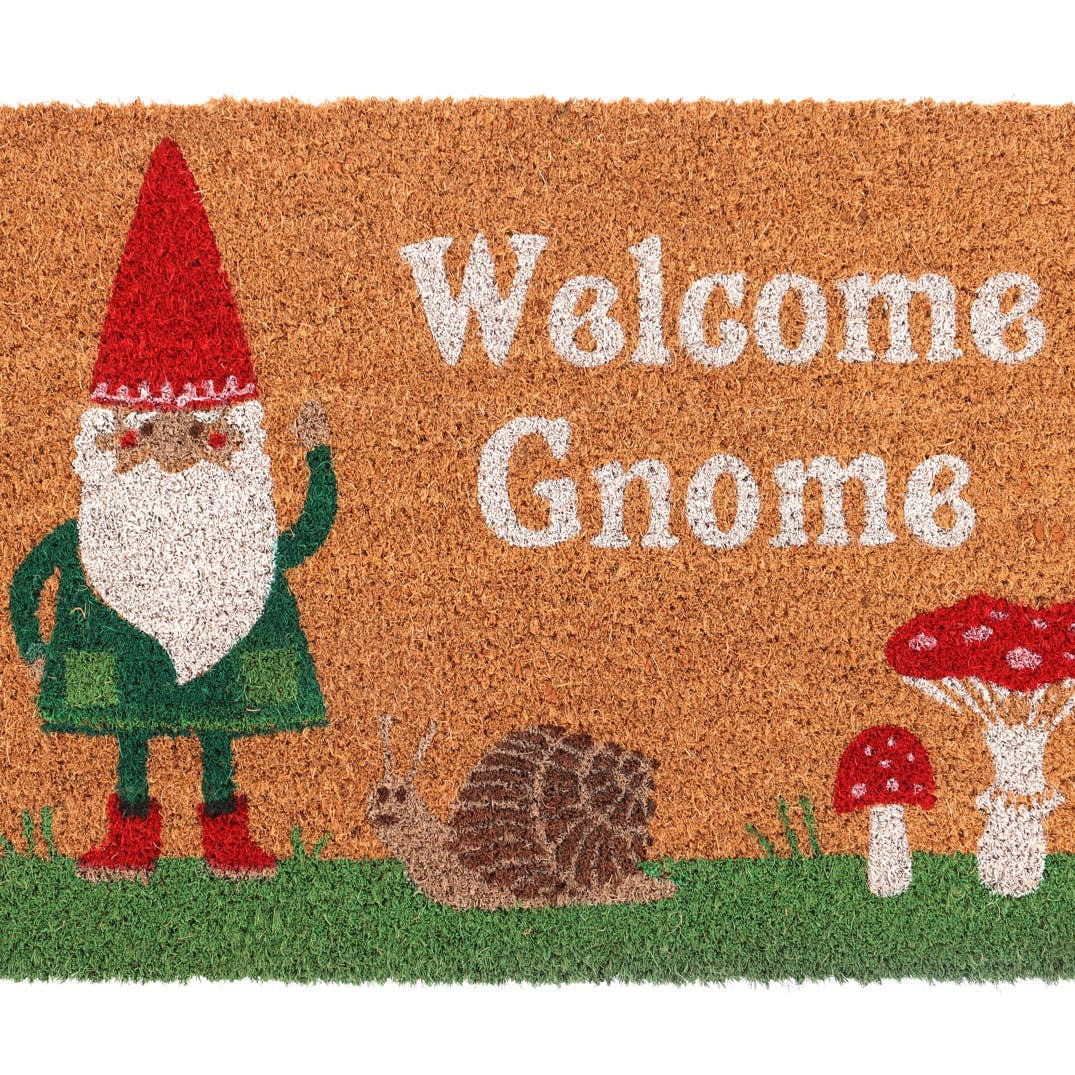 Welcome Gnome Mushroom Doormat