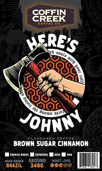 Here's Johnny - Brown Sugar Cinnamon Flavor: Drip Coffee Maker Grind