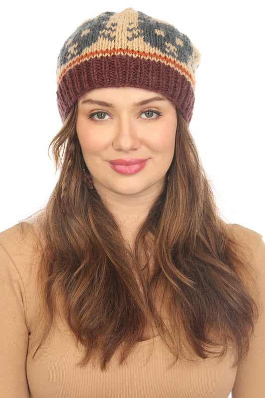 Kitty Slouchy Beanie: Maroon