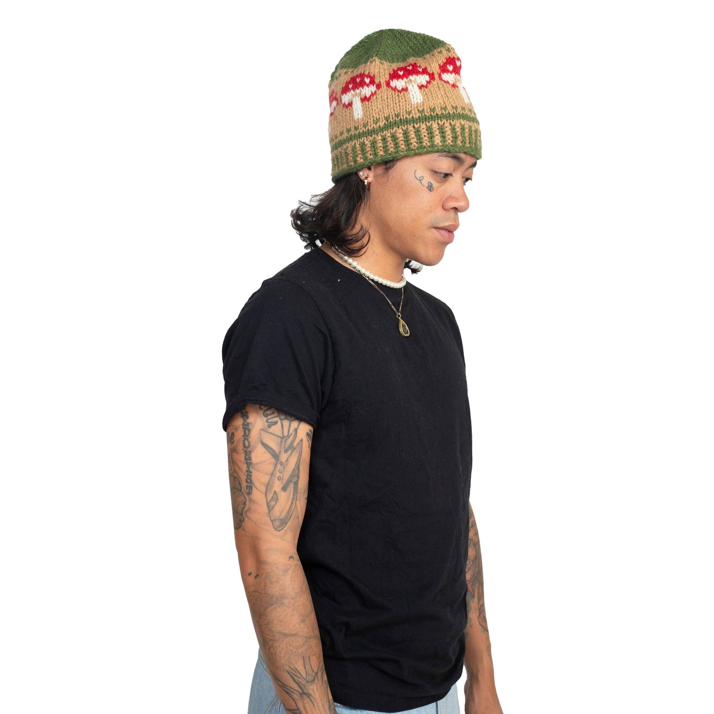 Wild Mushroom Slouchy Beanie: Olive