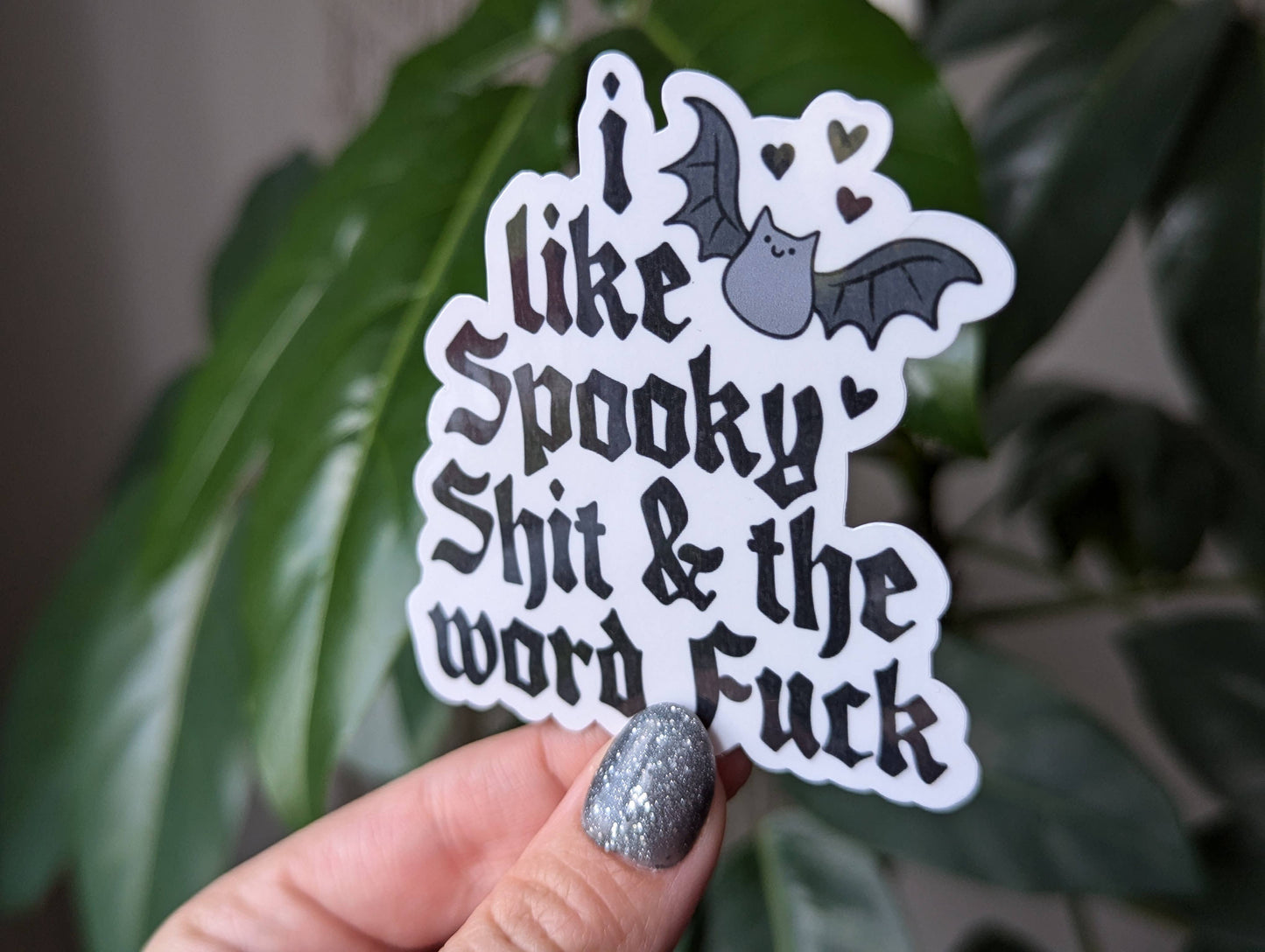 I like spooky shit and the word fuck sticker, Gothic, emo