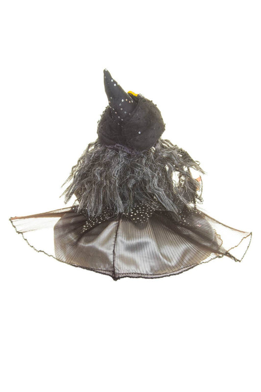 Black & Grey Silver Smiling Witch with Masquerade Mask