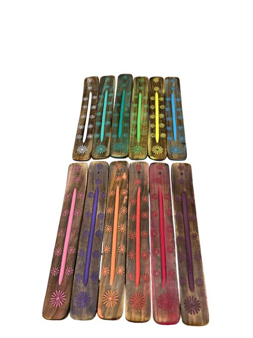 Painted Wood Incense Holder