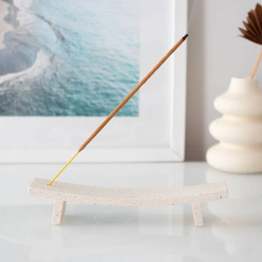 Cream Speckle Incense Holder