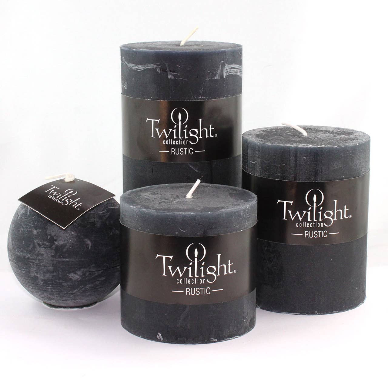 Black Rustic Pillar Candles | 3 Inch: 3"Ø x 4"H Pillar