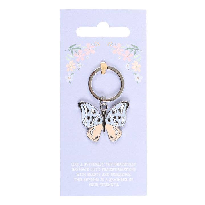 Blue and Silver Butterfly Keyring