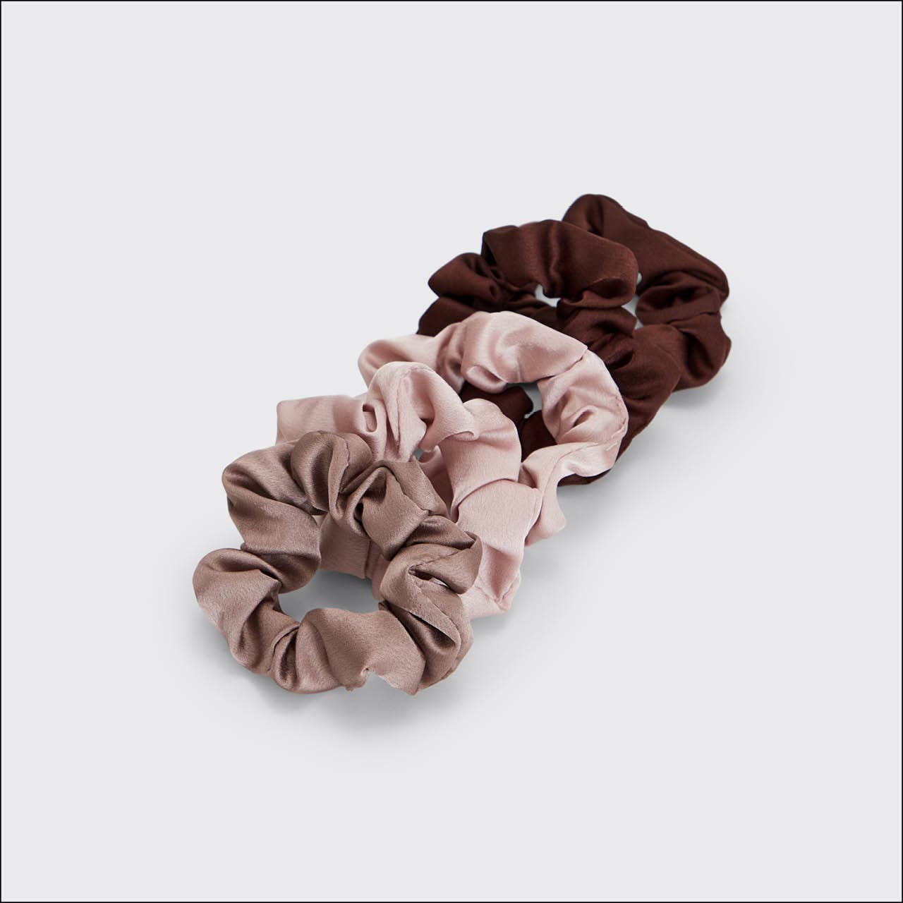 Satin Sleep Scrunchies 5pc - Cameo