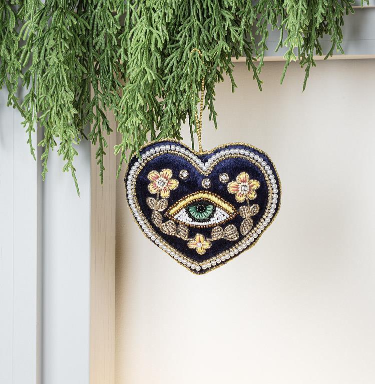Sacred Eye Heart Bead Ornament