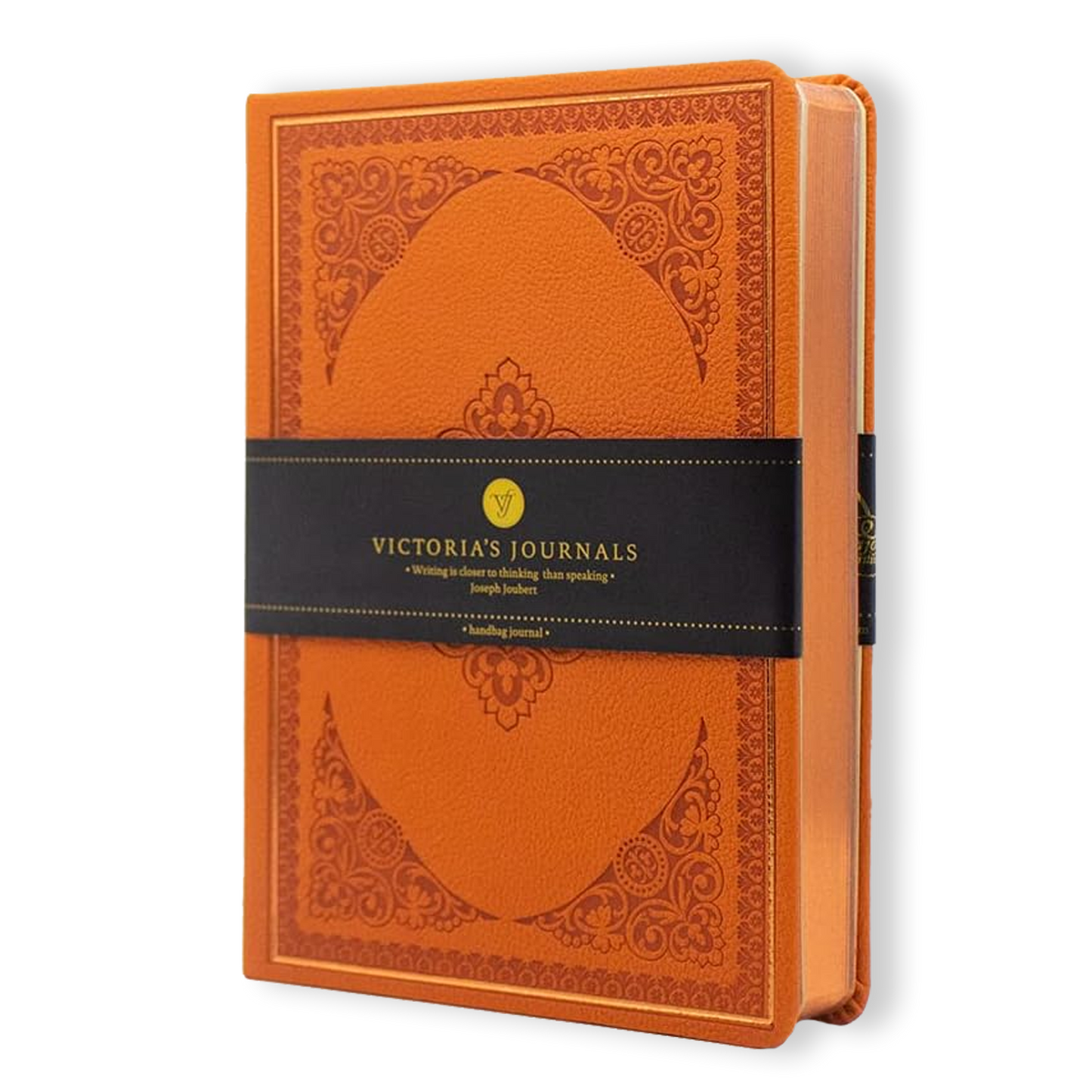 Vintage Classic Style Diary Notebook Vegan Leather (Orange)