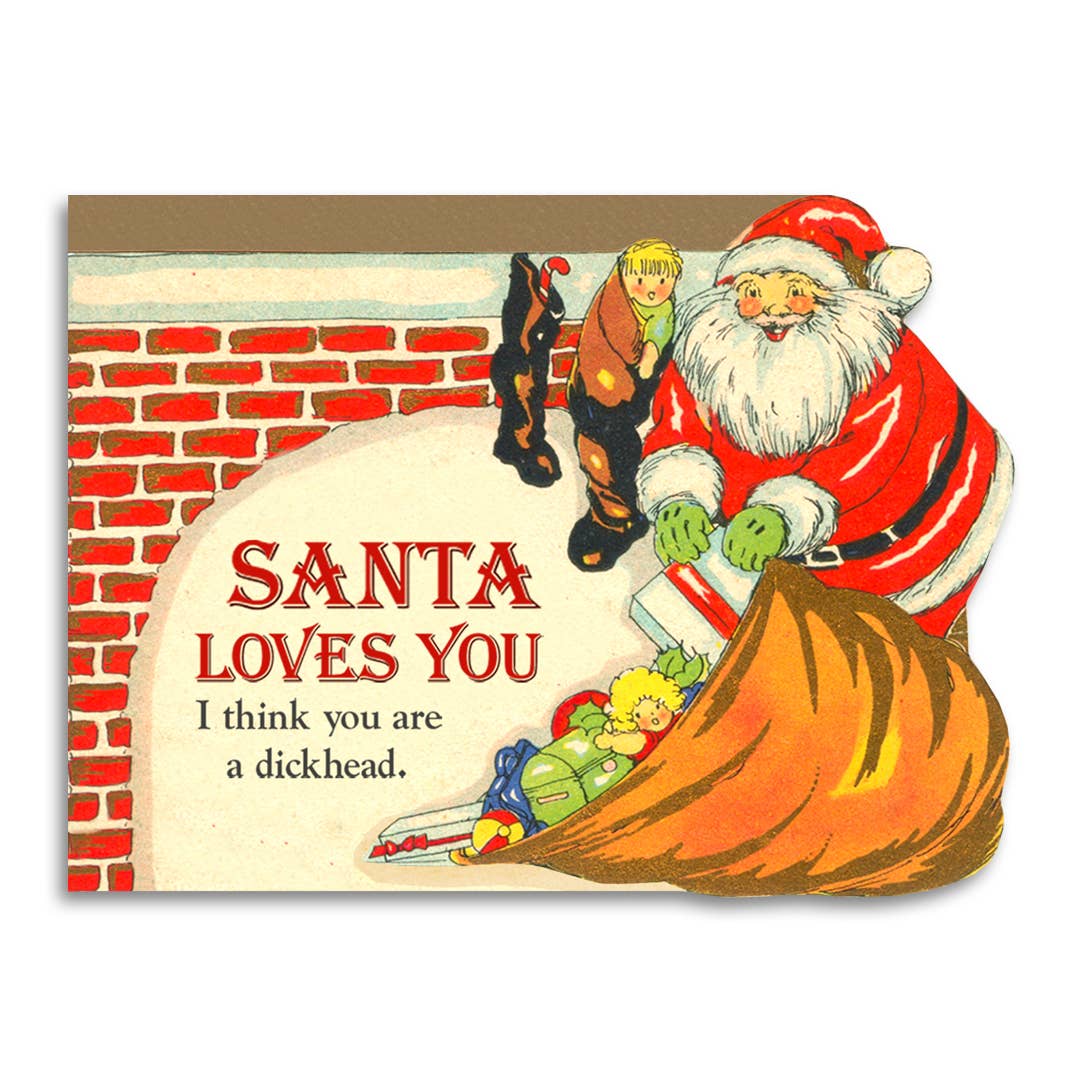 Santa Loves You - Adult Christmas Greeting Card