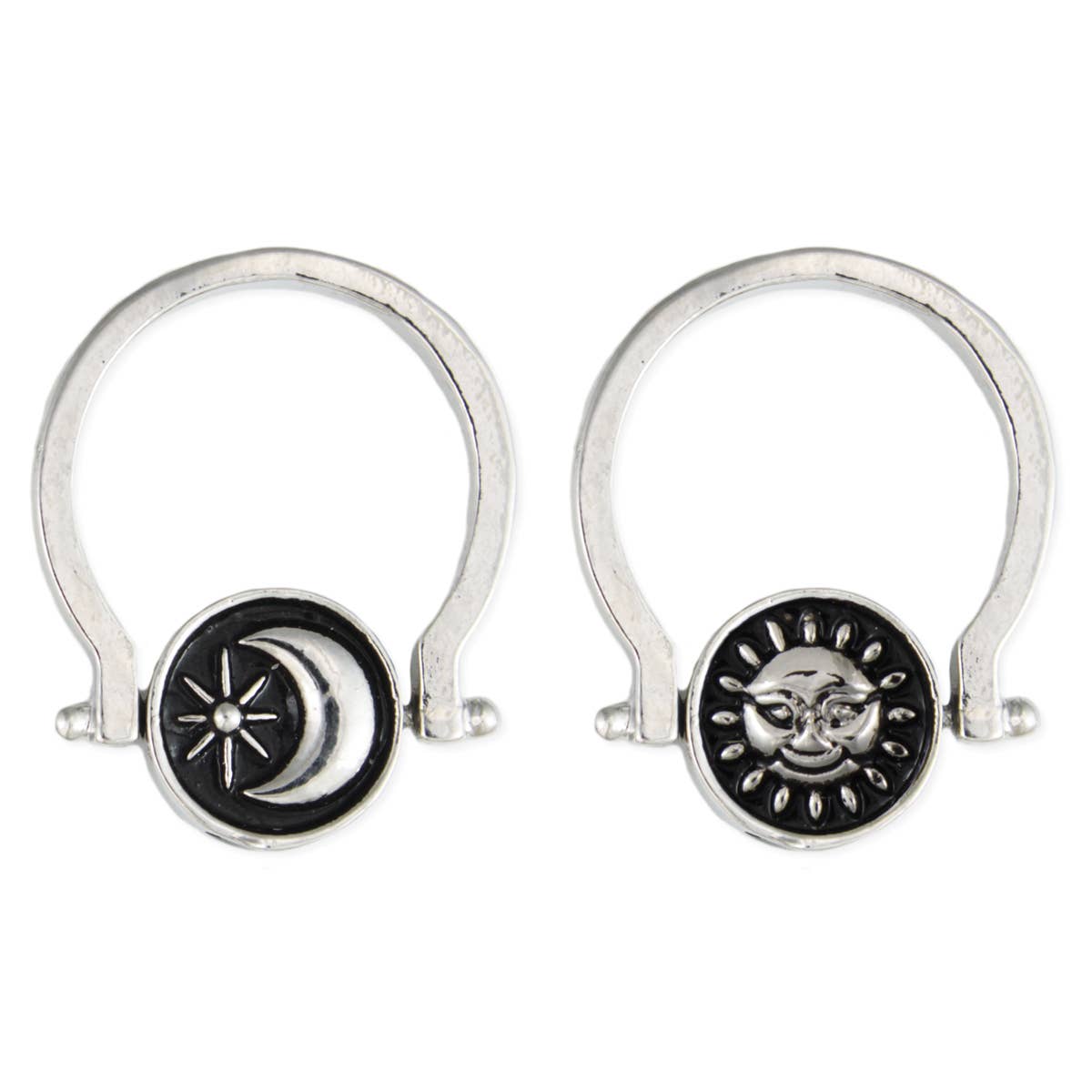 Celestial Spin Moon Sun Silver Ring