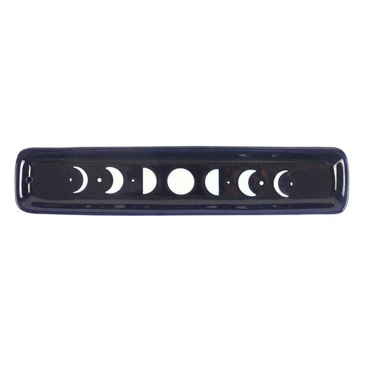 Blue Moon Phase Ceramic Incense Ash Catcher