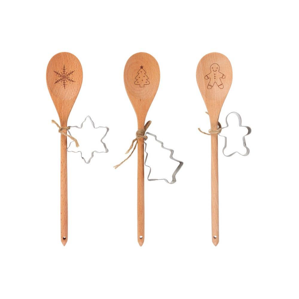 Wooden Christmas Spoon Baking Sets