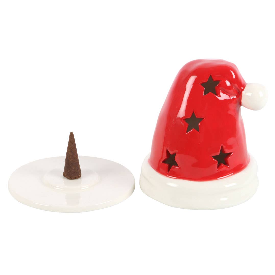 Christmas Santa Hat Incense Cone Burner and Tealight Holder