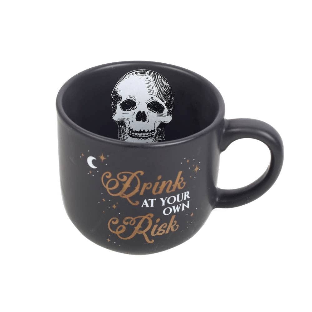 Drink At Your Own Risk Skull Mug