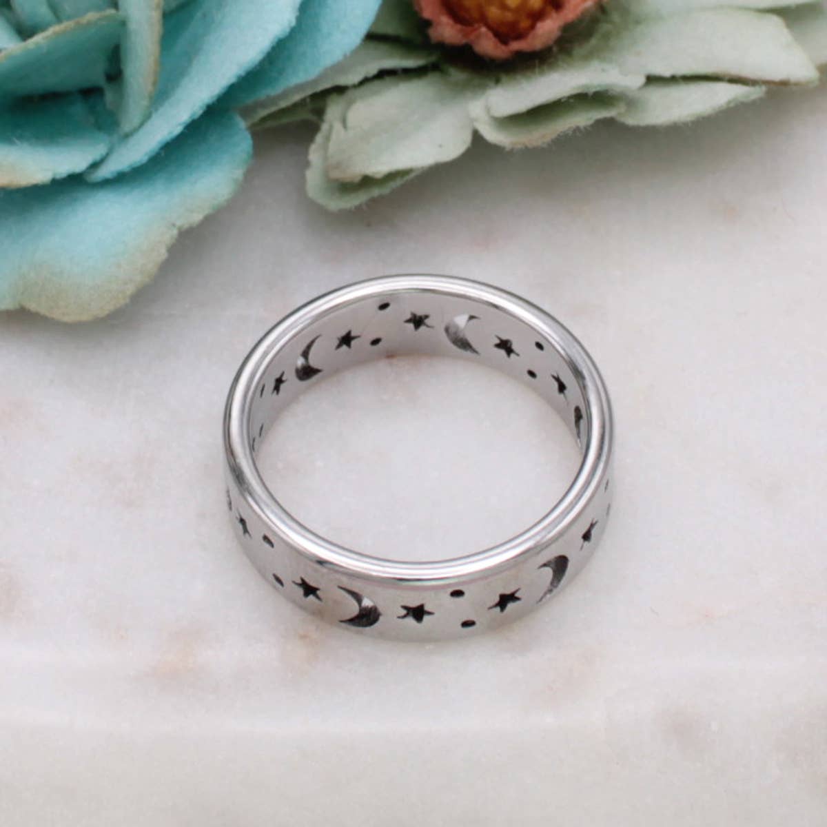 Celestial Dream Moon Star Band Ring