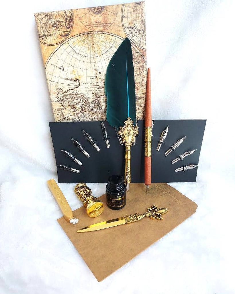 Calligraphy & Wax kit - Evergreen Feather